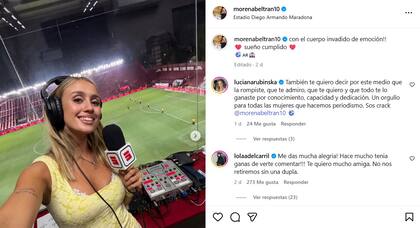 Morena Beltrán debutó como comentarista deportiva