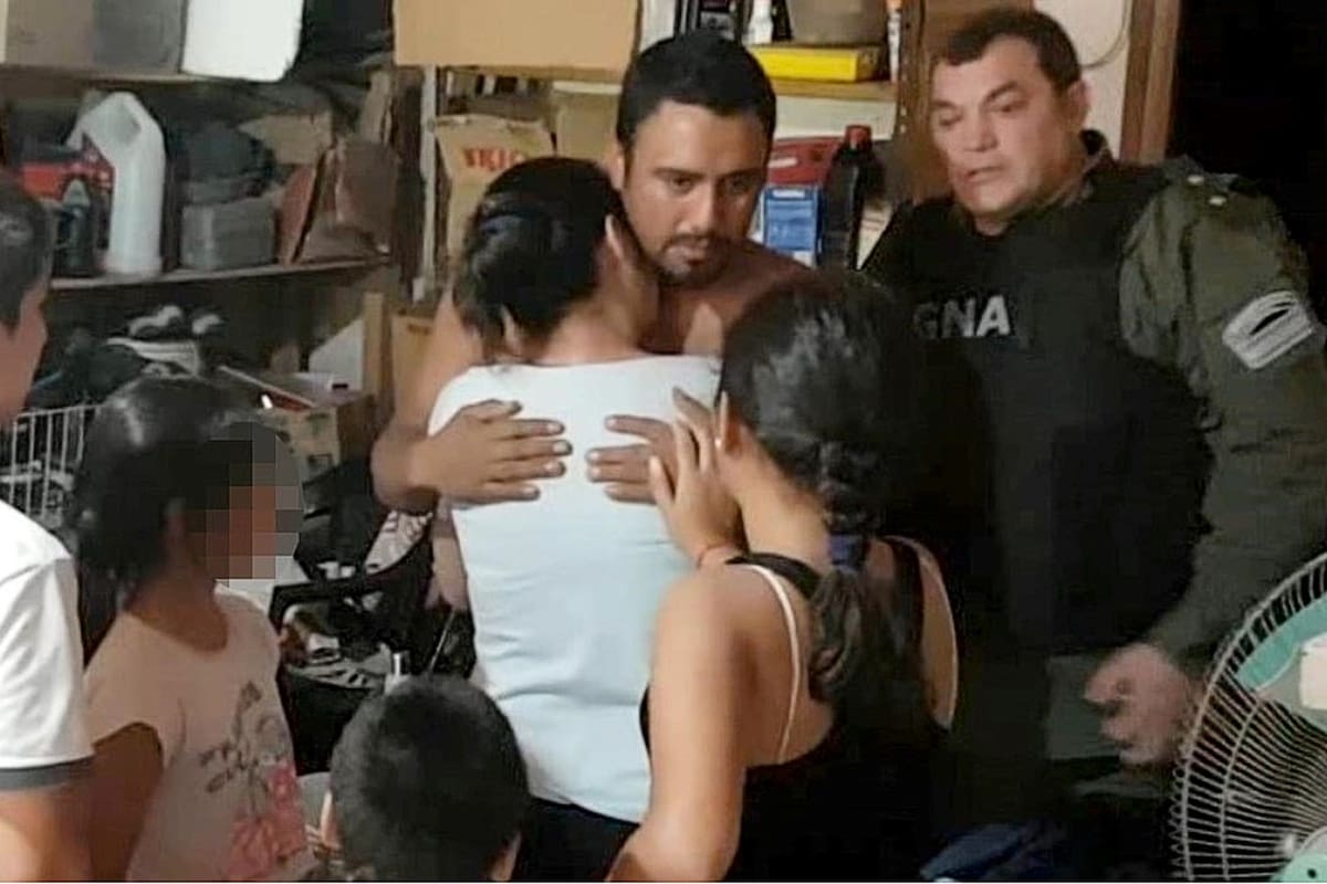 Morenita Marín, y la despedida de su familia, el día de su última detención, en 2018, en Itatí