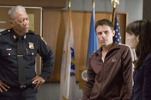 Morgan Freeman, Casey Affleck y Michelle Monaghan en Desapareció una noche