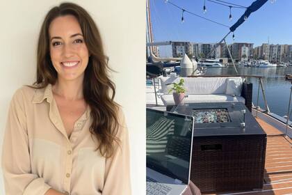 Morgan Pearson, en el lugar favorito de su casa flotante de Los Ángeles