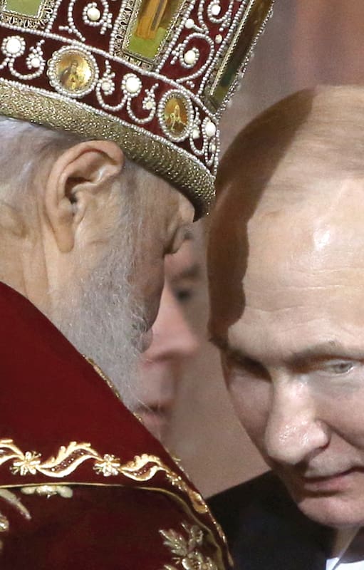 El patriarca Kirill, líder de la iglesia ortodoxa, con Vladimir Putin