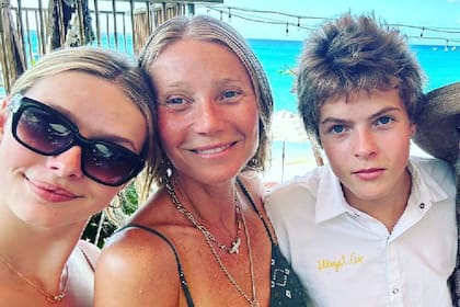 Moses y Apple junto a su mamá. Los dos hijos de la actriz se dedicaron al modelaje