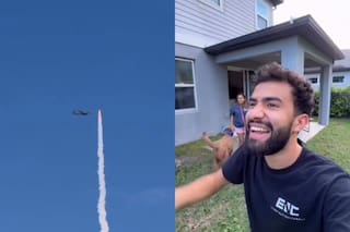 Grabó el lanzamiento del Artemis II desde el patio de su casa y captó un momento épico