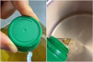 Mostró para que sirve la tapa del aceite que todos tiran y nadie lo puede creer