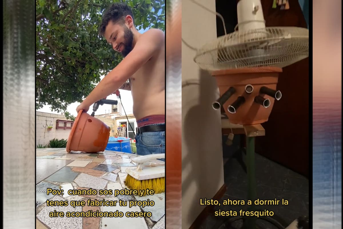 Mostró su técnica para armar un aire acondicionado casero y es furor en TikTok.