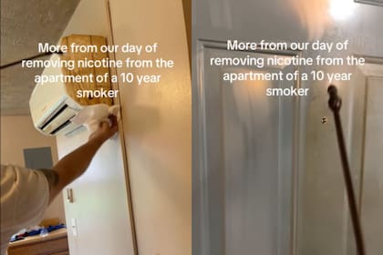 Mostró su truco para eliminar las manchas de humo del hogar y se volvió viral