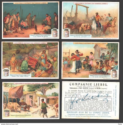 Motivos gauchescos en las postales de la compañía Liebig.