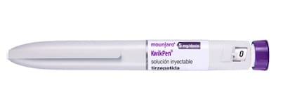 Mounjaro, el nuevo fármaco inyectable para tratar la obesidad, en formato de lapicera prellenada multidosis (KwikPen)