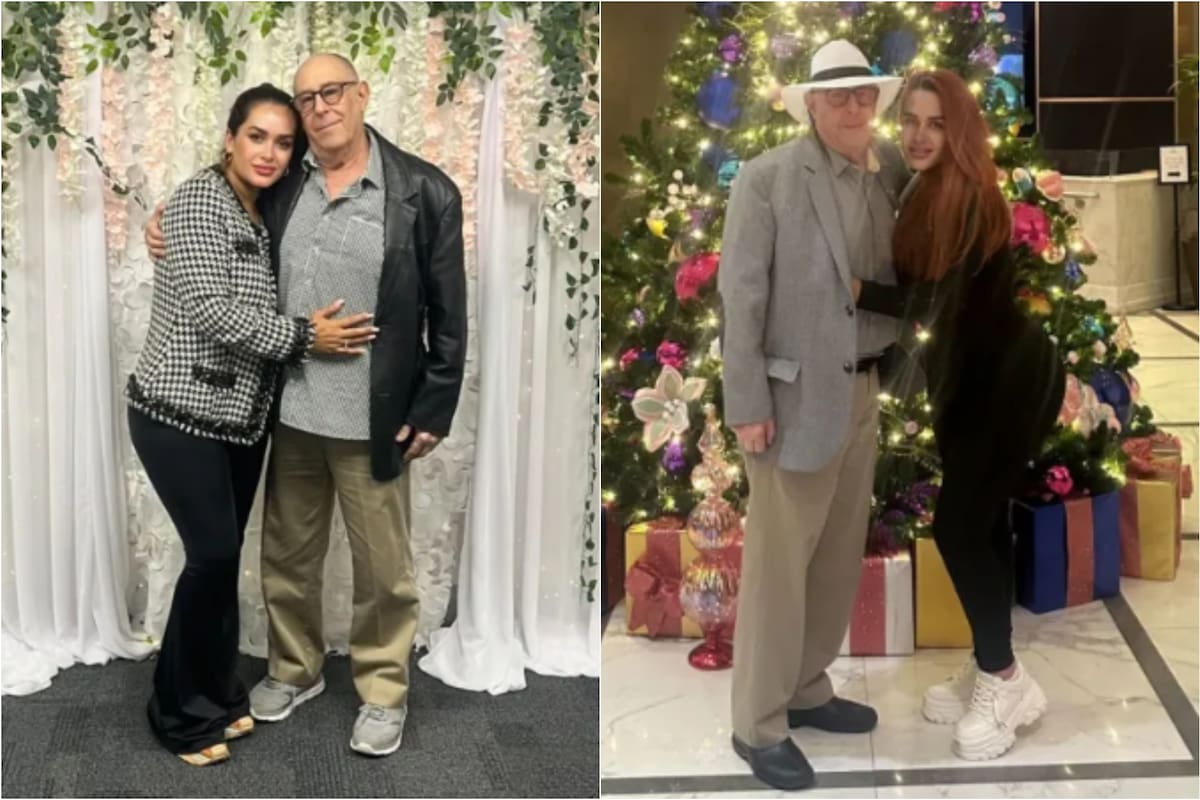Mounque Barazone posa en fotos familiares con Gloria, su pareja de origen colombiano
