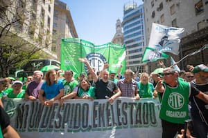 Movilización de ATE en medio del paro de transportes