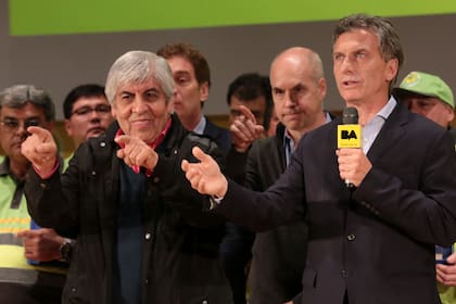 Moyano, Larreta y Macri