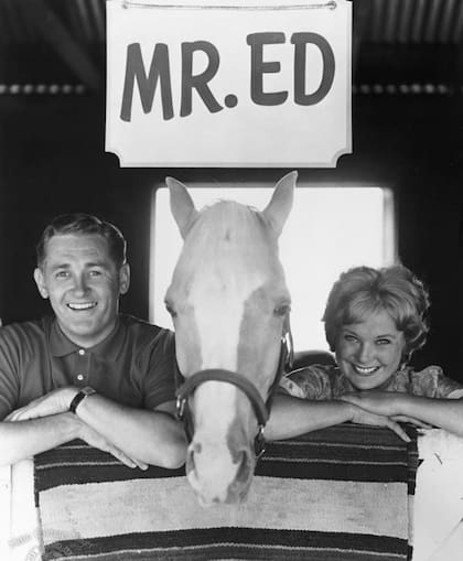 Alan Young y Connie Hines, junto al gran protagonista de la serie
