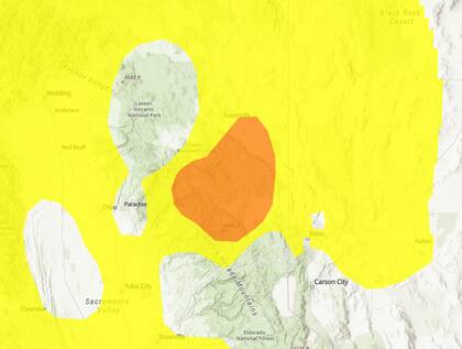 Muchas zonas de California se encuentran en niveles moderados