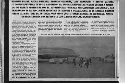 Muchos artistas perseguidos por la Triple A que debieron exiliarse y el café concert... se vaciaba, pero seguía clamando libertad