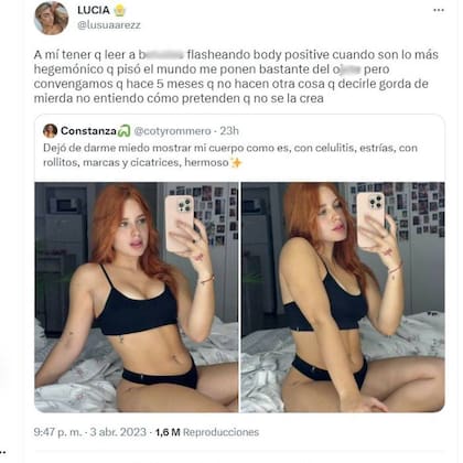 Muchos usuarios criticaron que Coti se subió al body positive cuando tiene un cuerpo hegemónico