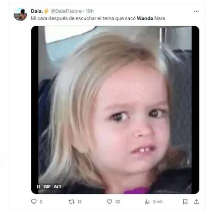Muchos usuarios de X expresaron lo que sintieron tras estuchar el debut musical de Wanda Nara a través de memes