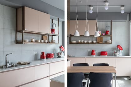 Muebles enchapadados en melamina ‘Himalaya’ (Faplac), diseñados por la Arq. Silvia Soqueff y llevados a cabo por Todo a Medida Valdéz.
