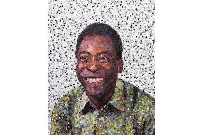 Pelé según el retrato del artista Vik Muniz