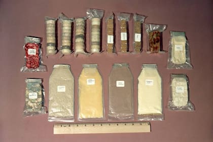 Muestras de los alimentos del programa Mercury