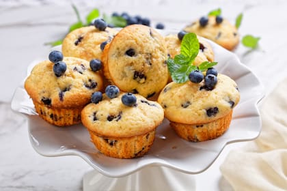 Muffins de naranjas y arándanos.