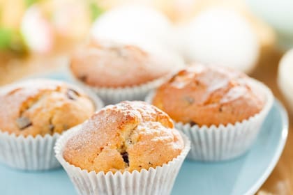 Muffins veganos de banana.