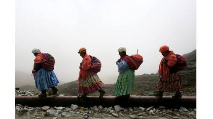 Mujeres aymaras en La Paz, Bolivia