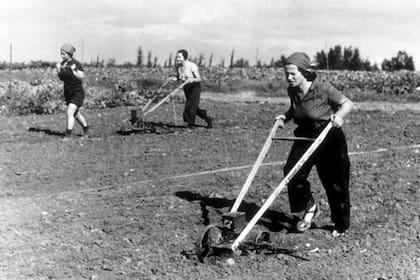 Mujeres en un kibutz en 1935