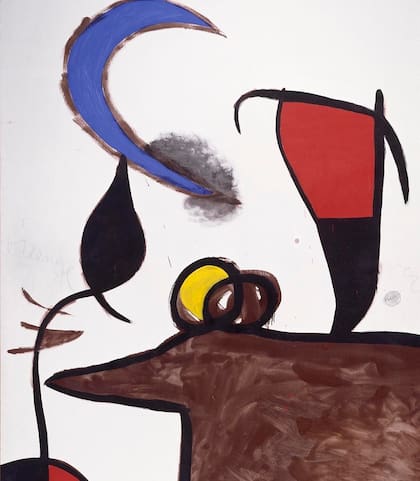 Mujeres pájaro en la noche / Joan Miró