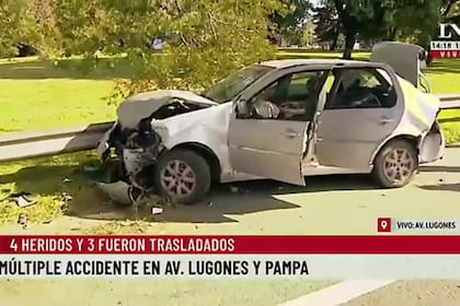 Múltiple accidente en Av. Lugones y La Pampa