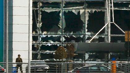 Así quedó la terminal aérea en Bruselas