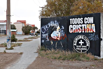 Mural de Cristina Kirchner en el barrio APAP de Río Gallegos