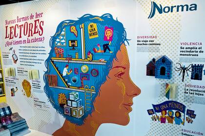 Mural dedicado a los lectores jóvenes en la Feria