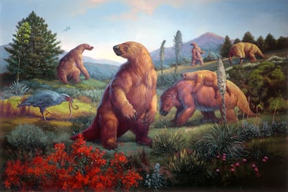 Mural del Perezoso gigante de William Stout