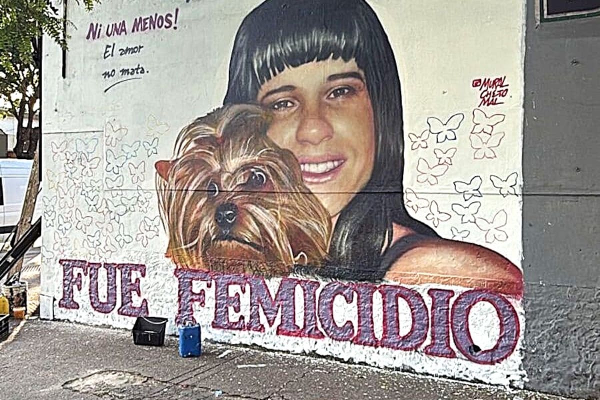 Mural en Mataderos para recordar a Wanda Taddei, asesinada hace 16 años por su pareja, Eduardo Vazquez, el exbaterista de Callejeros