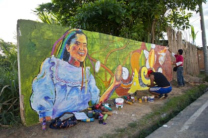 Murales en Lamas, Perú.