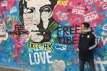 Muro de John Lennon en Praga, 2020.