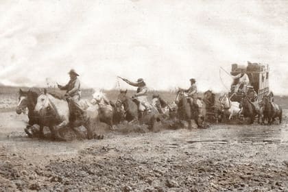La galera de Dávila, en viaje hacia la Ría de Ajó (hoy General Lavalle)