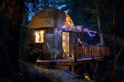Mushroom Dome de noche