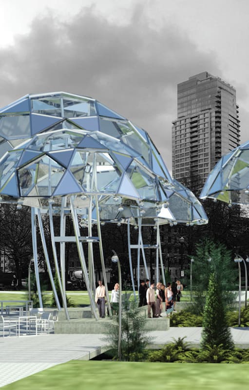 "Mushroom patch in the Urban Forest", proyecto destacado en el concurso Life Between Umbrellas de diseño amigable con la lluvia.
