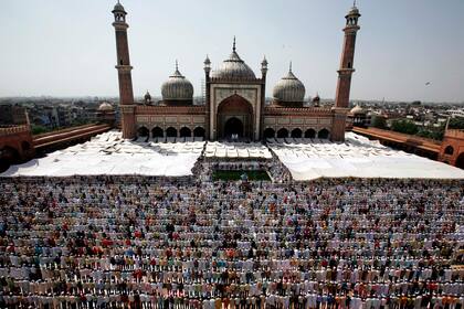Musulmanes orando en Nueva Dehli, India, en 2009