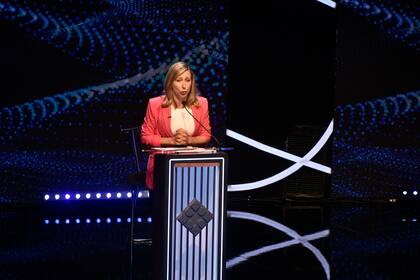 Myriam Bregman, durante el segundo debate presidencial 2023