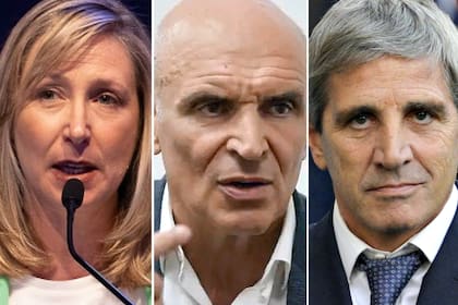 Myriam Bregman, José Luis Espert y Luis "Toto" Caputo