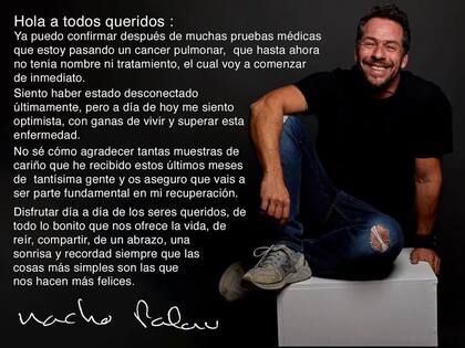 Nacho Palau compartió la noticia a través de las redes sociales