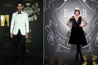 Nacho Viale optó por un look bicolor en blanco y negro. ¡Un 10! Y Flor Torrente , en la misma gama, eligió un vestido negro acampanado y un tocado moderno y minimalista