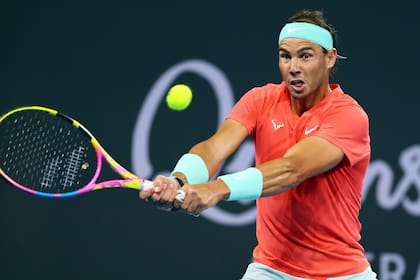 Nadal en su último cotejo oficial, frente a Jordan Thompson en el torneo de Brisbane, el 5 de enero pasado