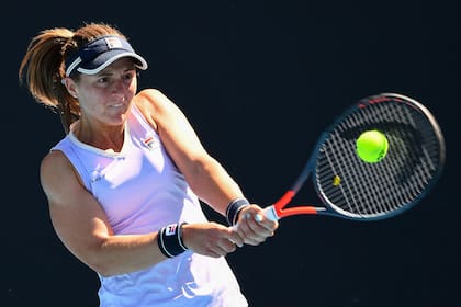 Nadia Podoroska durante su partido con Christina McHale.