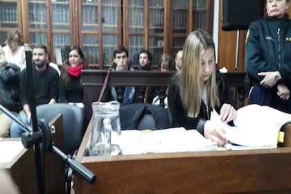 Nahir Galarza, ayer, en el juicio por el asesinato de Fernando Pastorizzo