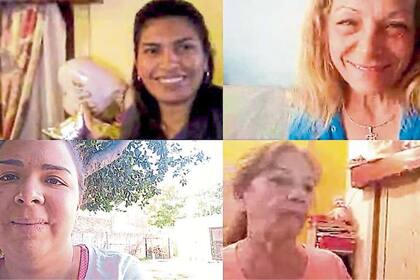 Nahir Ponce, Susana Martínez, Noemí Ponce y Lucila Decoud, de Nuestras Huellas, en reunión virtual