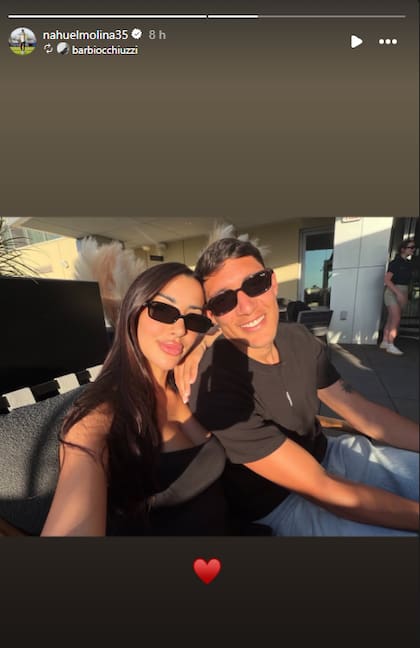 Nahuel Molina publicó su día libre junto a su pareja, Bárbara Occhiuzzi