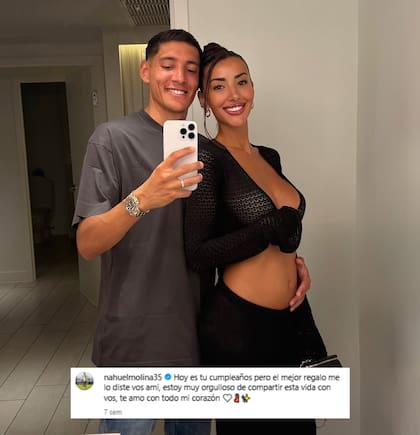 Nahuel Molina y su pareja Bárbara Occhiuzzi esperan su primer bebé (Foto: Instagram @nahuelmolina35)